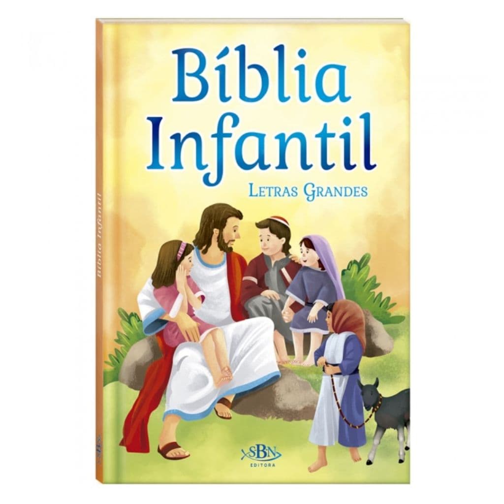 Bíblia Infantil Para Crianças | Capa Dura | Desenhos Coloridos | Azul e Rosa e Amarela | Mini Livros Bíblicos