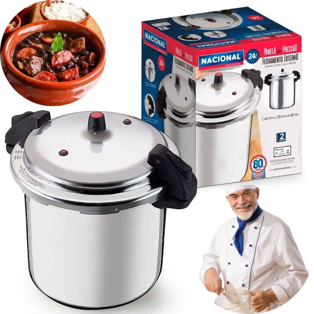 Panela De Pressão 7L, 24L Profissional Fechamento Externo Grande Industrial Feijão Feijoada