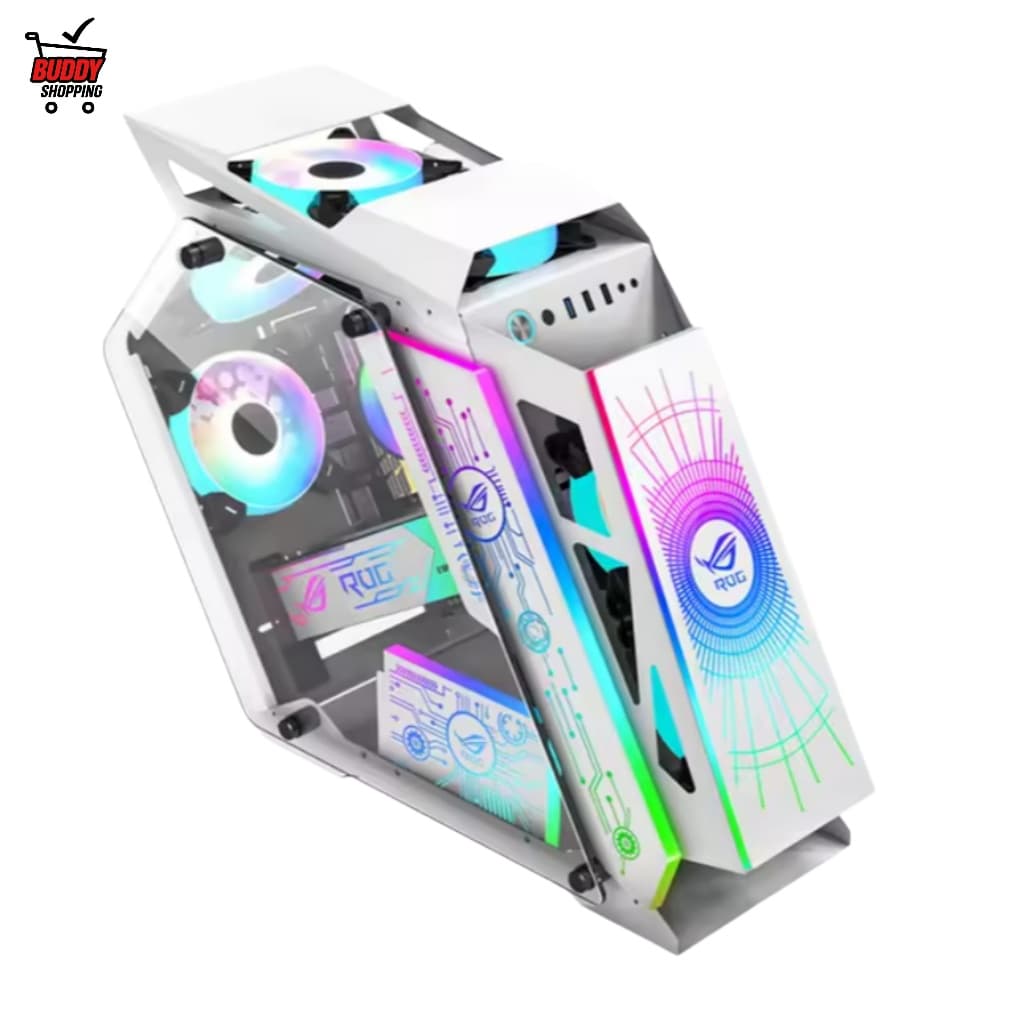 GABINETE COM 6 COOLERS | Gamer M-ATX AGP-M29165 RGB Vidro Temperado Futurista