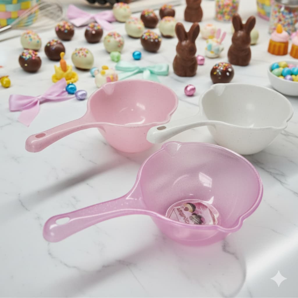 Panelinha Tigela 1,1Litros para confeitaria com 2 bicos graduado