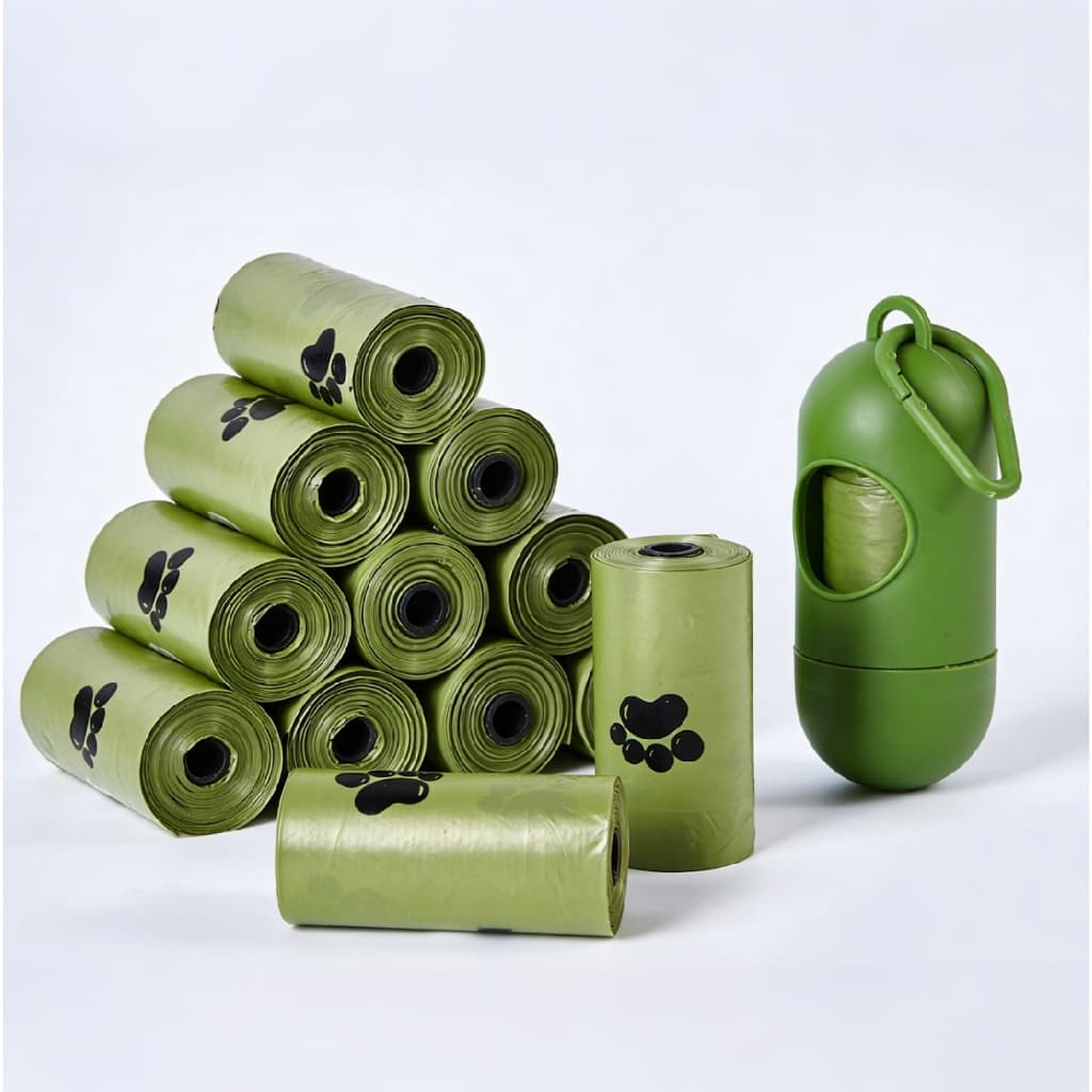 30 Rolos 450 Saquinhos Para Catar Cocô de Pet Cachorro Gato Saco Fezes+ Suporte