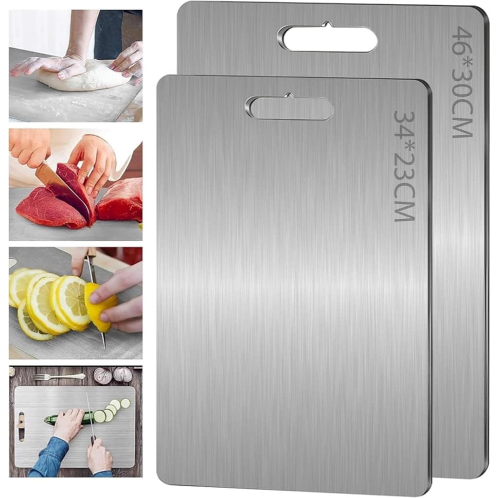 Kit 2 Tábuas De Corte Em Titânio Para Cozinha