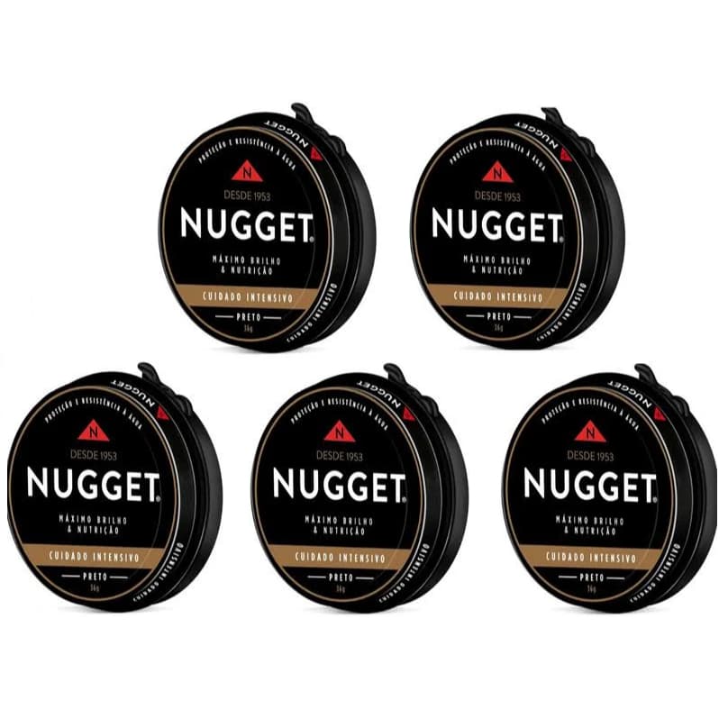 Cera em Pasta para Sapatos Pretos: Proteção Duradoura e Aplicação Simples Nugget 36g-c/5unid