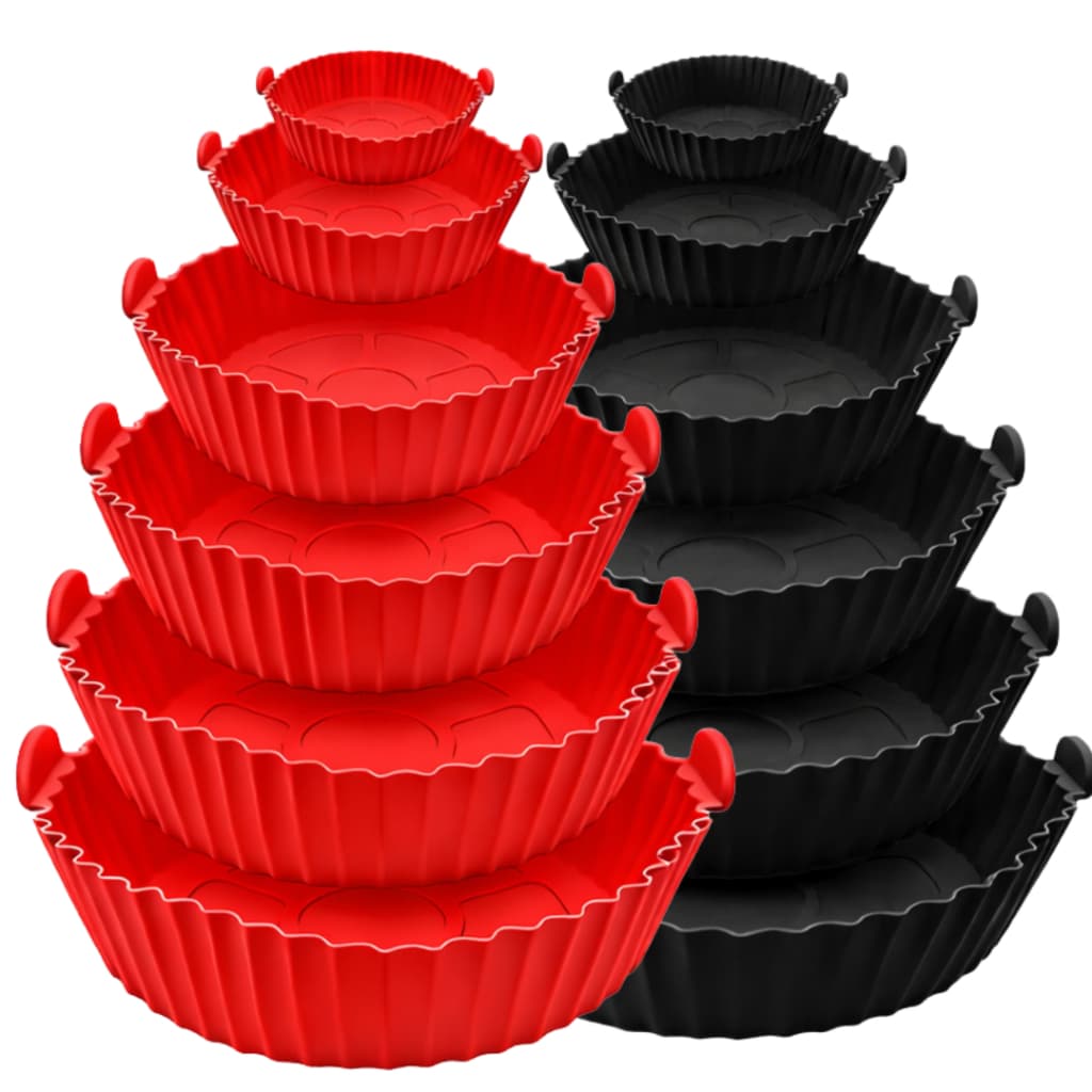 6 Forma de Silicone Antiaderente  para Airfryer Reutilizável Resistente a Altas Temperatura