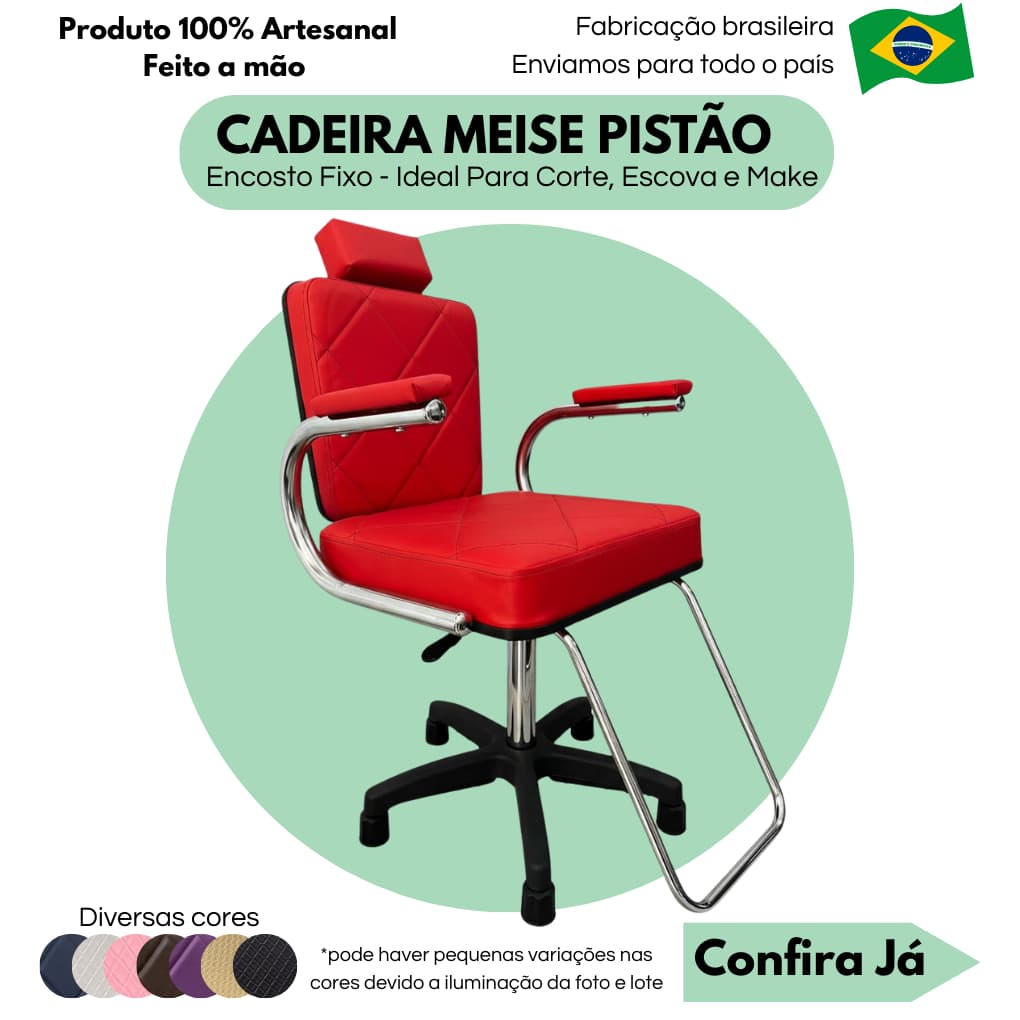 Cadeira para Cabelereira Designer Maquiadora Make Transcista Cadeira salão Sombrancelhas estética