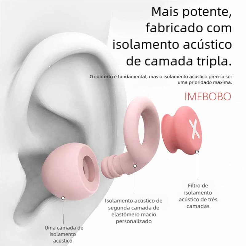Oferta Imperdível: Tampões Auditivos Anti-Ruído Silicone Profissional Esponja Macia