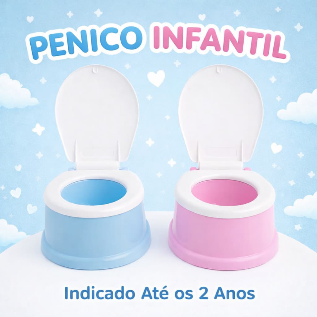 Penico Troninho Infantil Com Tampa Assento Sanitário Para Desfralde Pinico Menina Menino