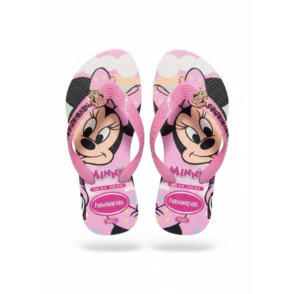 Chinelo Infantil Feminino Minnie Personagens Confortável e Antiderrapante