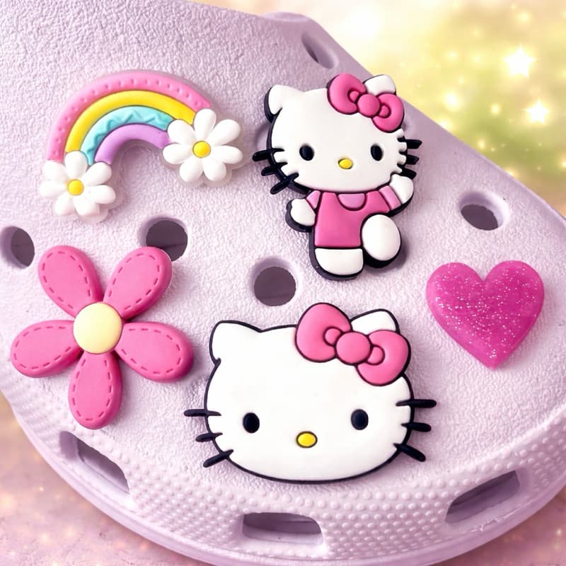 kit Pins Hello Kitty e Personagens | Acessório para Babuche | Kuromi, My Melody e Keroppi