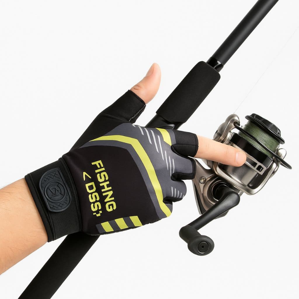 Luva de Pesca Profissional Antiderrapante Proteção Peixe Pescaria Ajustável Resistente Confortável