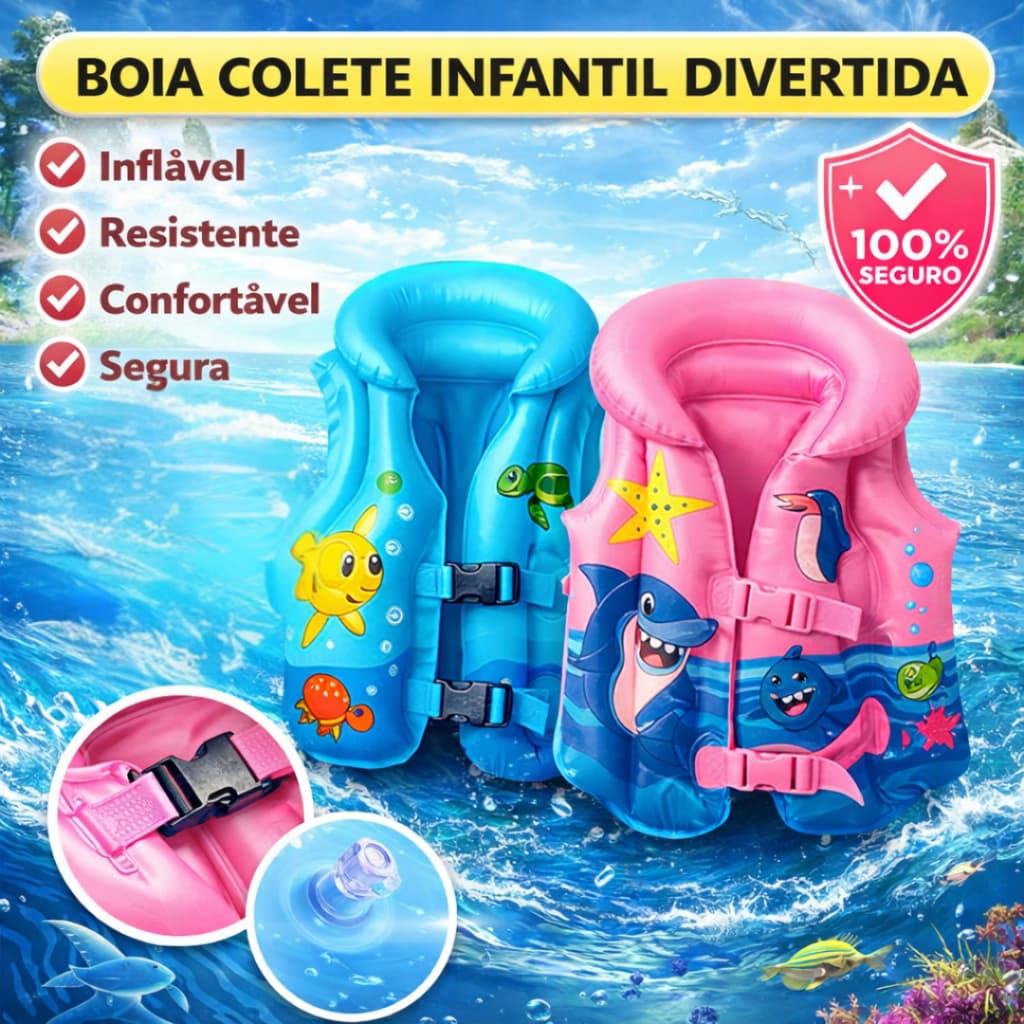 Boia Infantil Colete Tamanhos Inflável Brinquedo Piscina Praia Lago Menina Menino