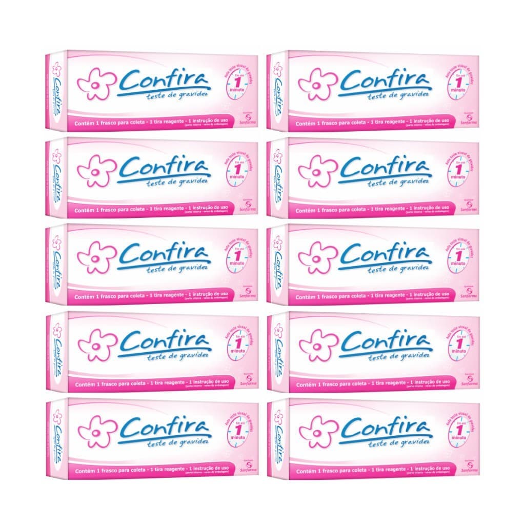 Kit c/10 Testes de Gravidez Tiras Detect Fast Em Até 1 Minuto - Sanfarma