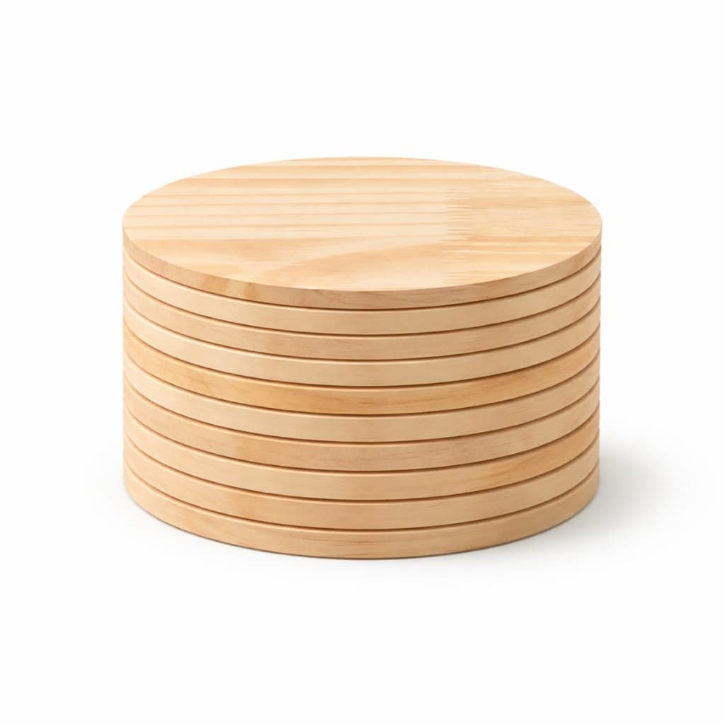 Tabua Redonda em Madeira Natural Pinus Placa Redonda Madeira Bolacha Madeira