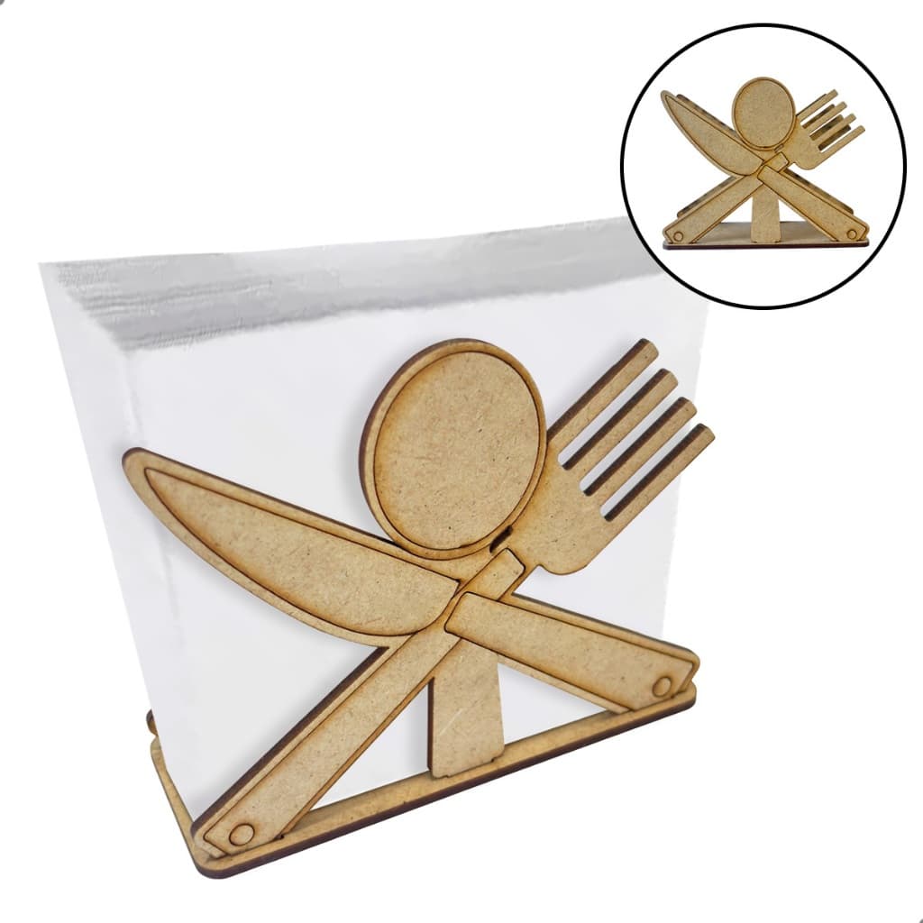 Kit 15 Porta Guardanapos MDF Talheres Ecolume - Chá de Cozinha Eventos Restaurante Lembrancinhas