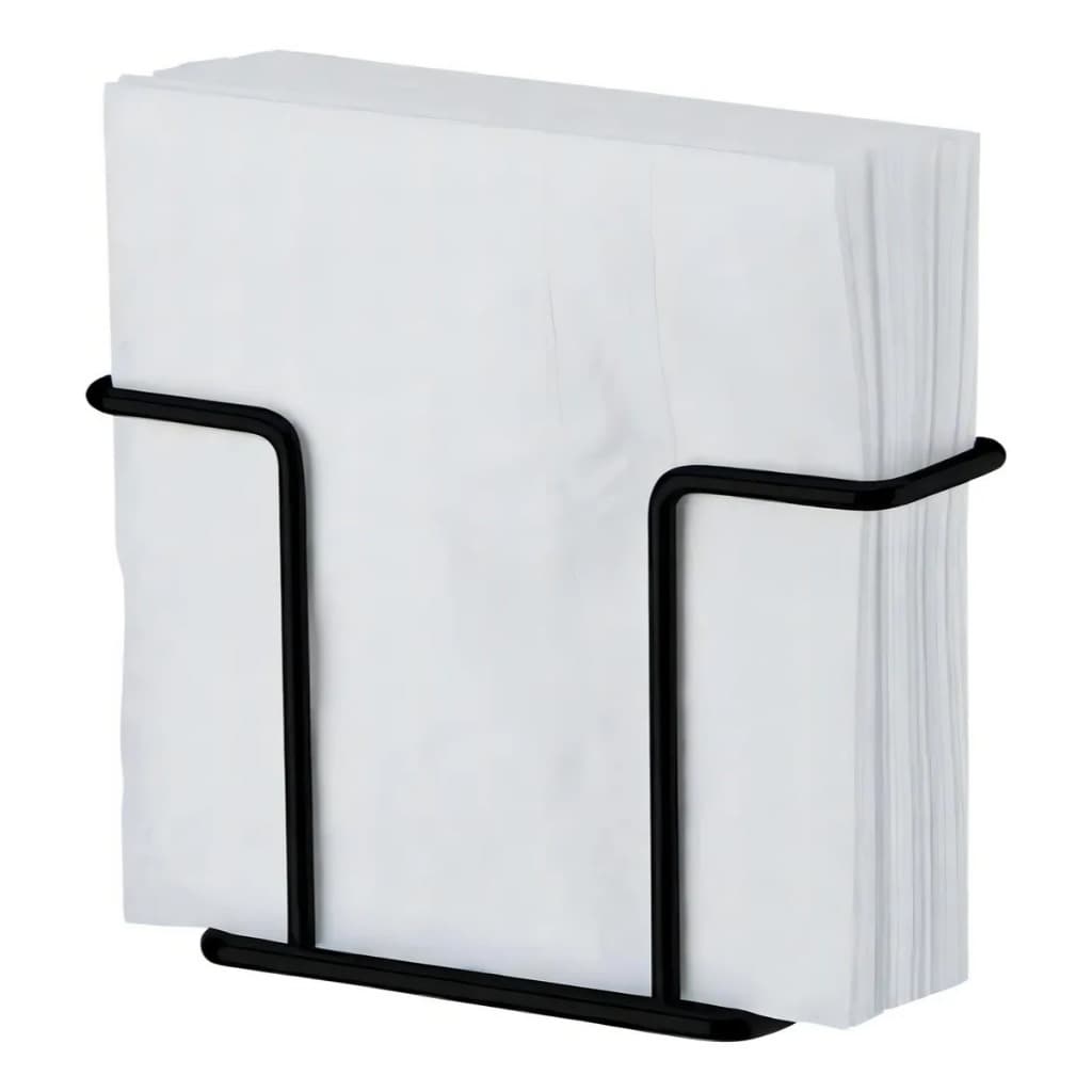 Porta Guardanapos Aço Carbono Resistente Limpa Fácil Preto Fosco