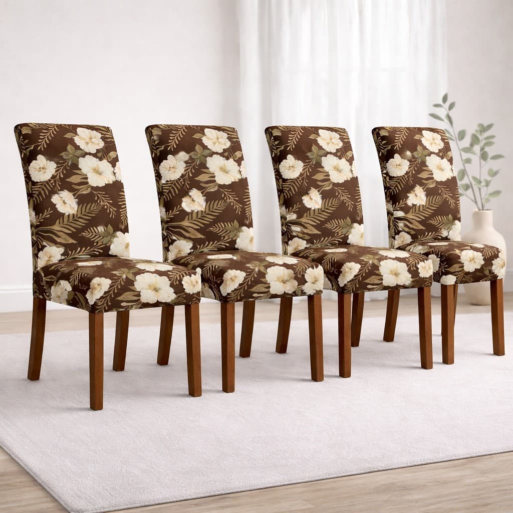 Capa de Cadeira Kit com 4 Unidades Ajuste Perfeito - Malha Premium