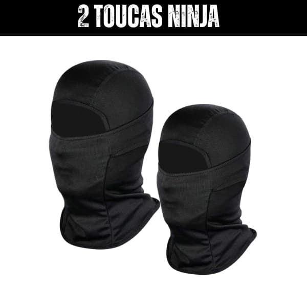 Kit 2 Touca Ninja Balaclava Toca UV+50 Proteção Solar Térmica Motoqueiro Motoboy touca preta