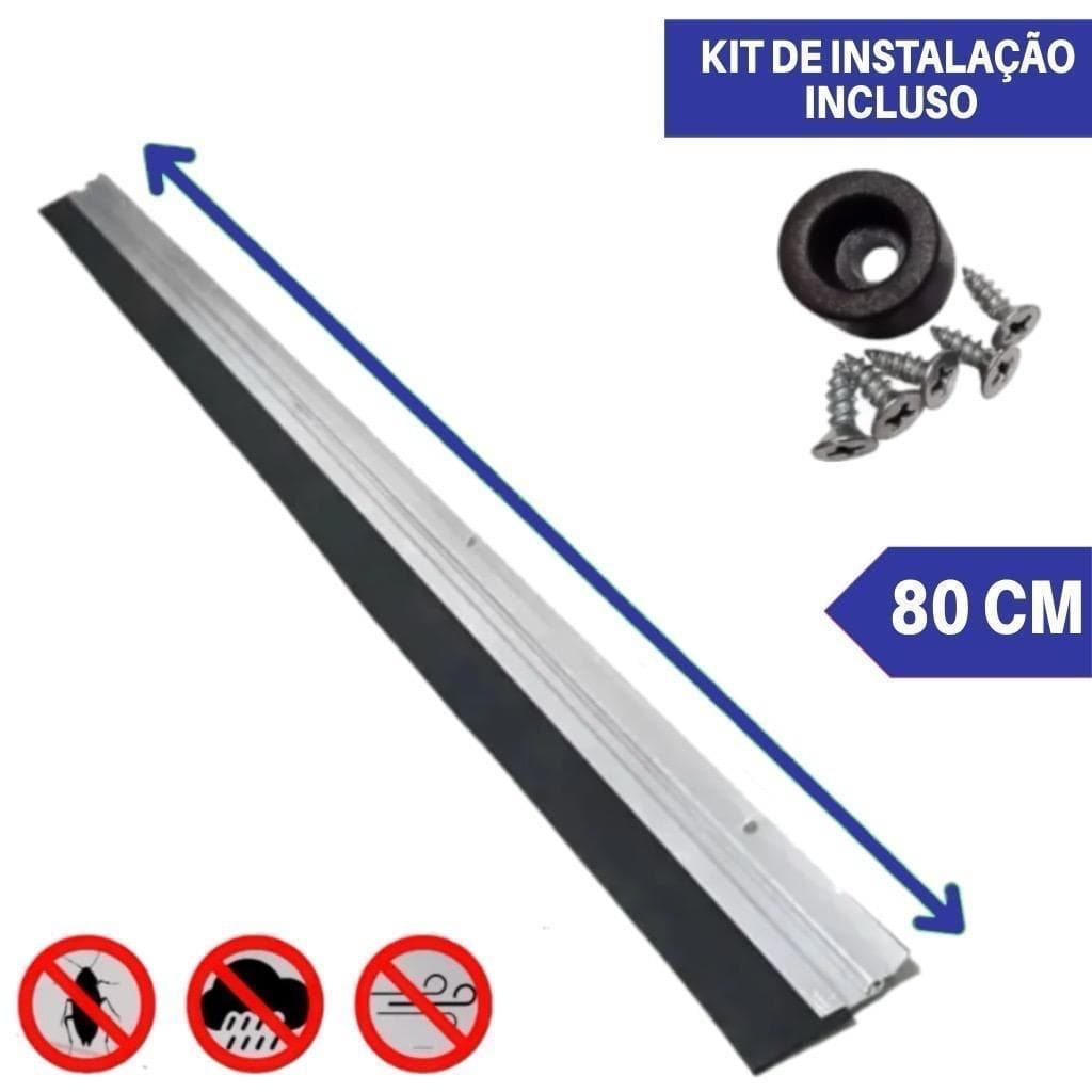 VEDA PORTA ALUMÍNIO REFORÇADO ANTI INSETO -  POEIRA - FRIO | 70CM 80CM 90CM 100 KIT INSTALAÇÃOCM 1M