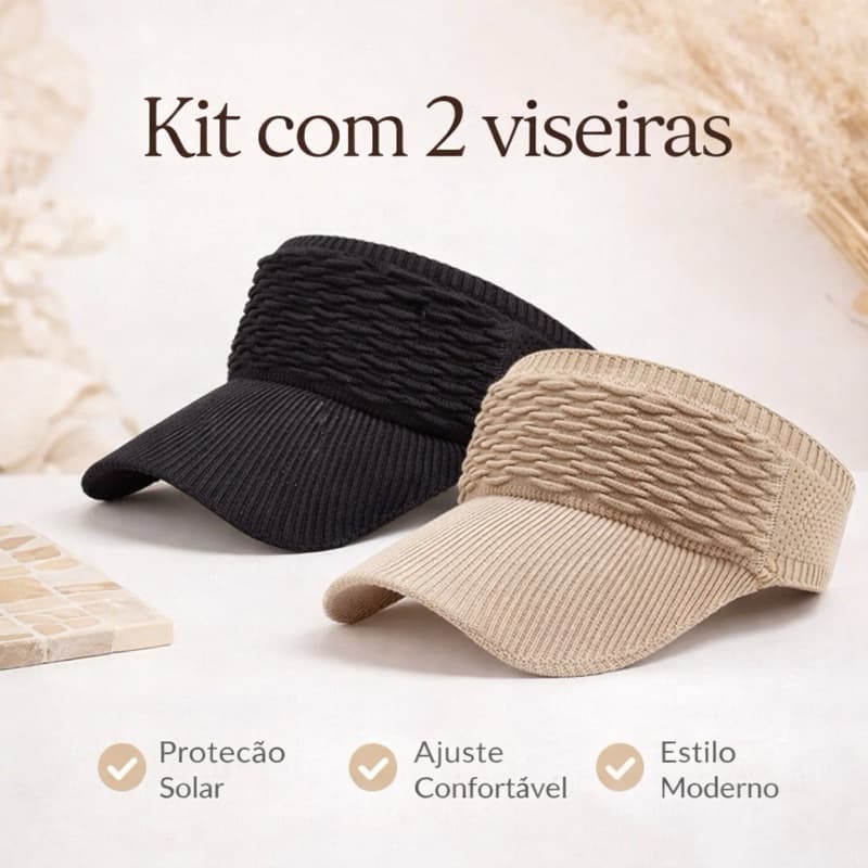 Kit 2 Viseiras Esportiva Feminina / chapéu / boné / com Aba Respirável Verão