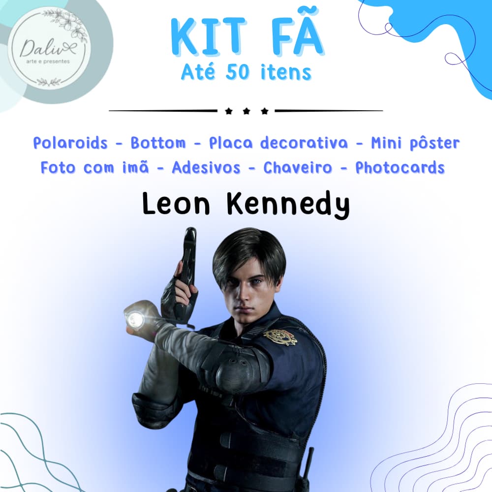 Kit fã Leon Resident Evil - Até 50 itens fanmade