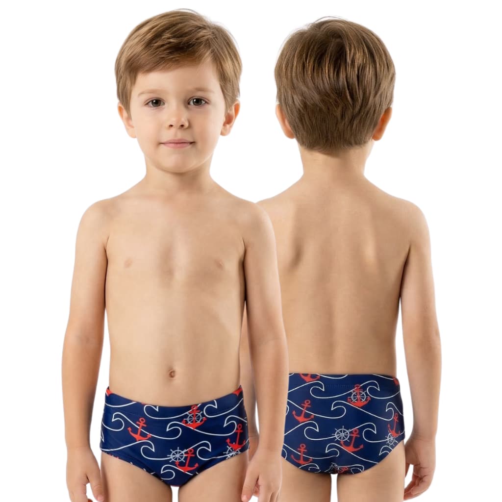 Sunga /cueca de praia/piscina infantil/juvenil com proteção UV 1 ao 16 anos