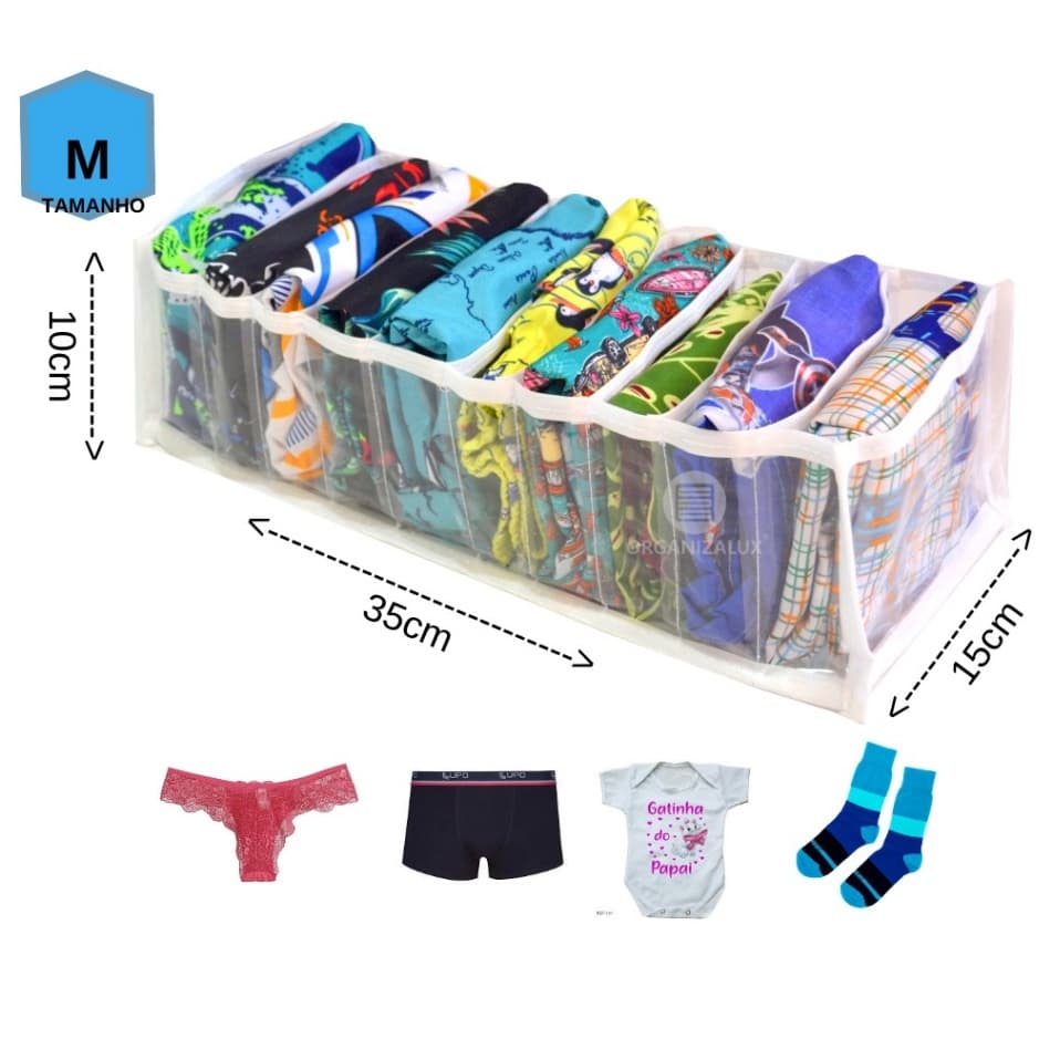 Colmeia organizadora de gavetas/Organizador de guarda roupa Escolha o seu Kit Economize - ORGANIZALUX