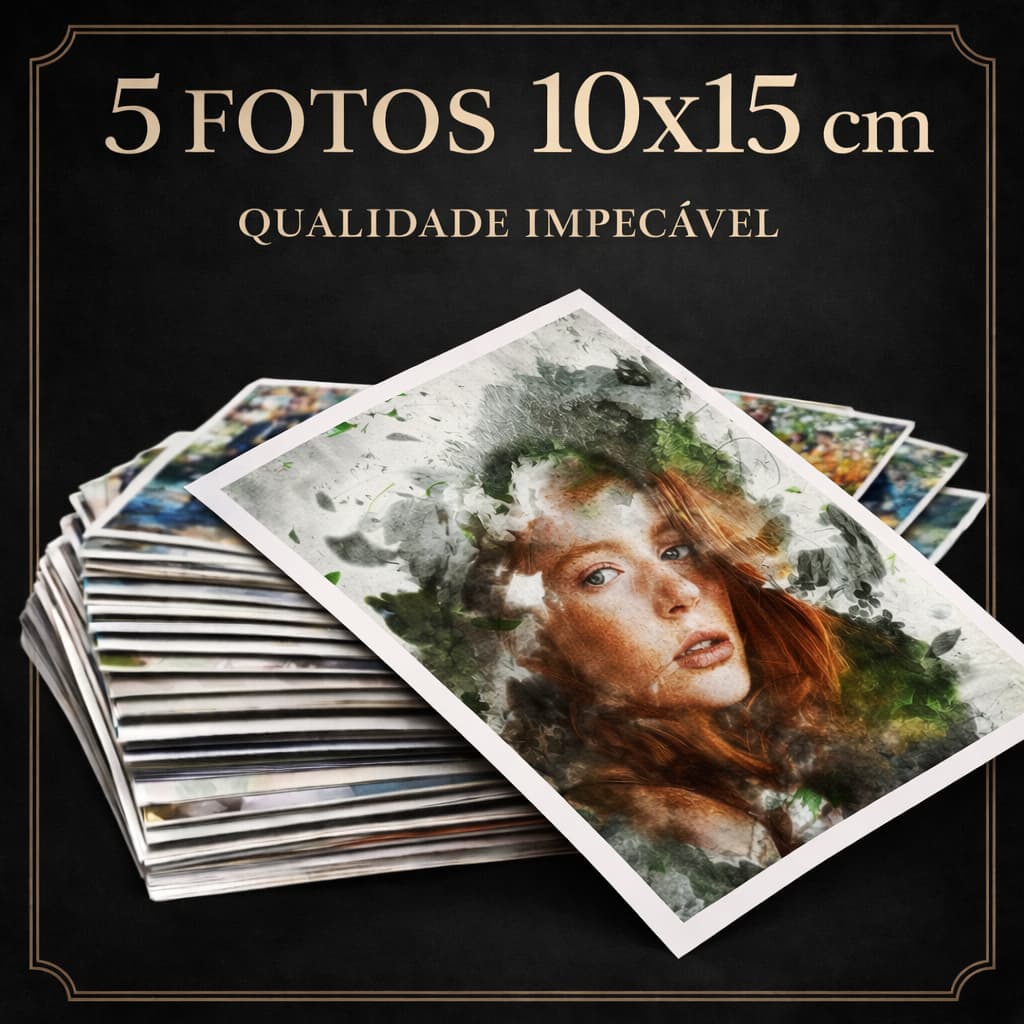 Kit 5 Fotos 10x15 cm Reveladas em Papel Fotográfico Premium – Alta Qualidade, Cores Vivas, Impressão Profissional