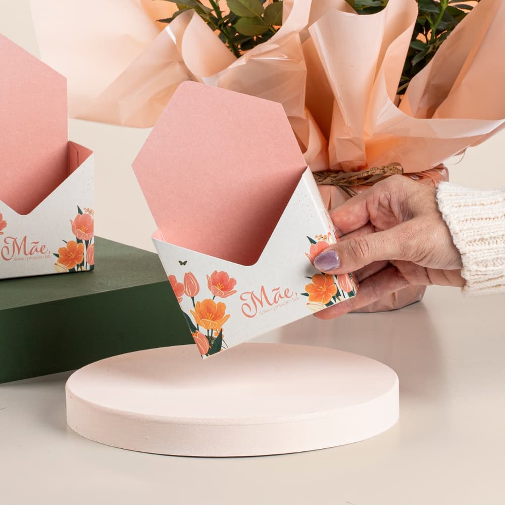 Embalagem Dia das Mães - Caixa Mini Envelope para Presentes,Lembrancinhas e Corporativos (05~15 uni)