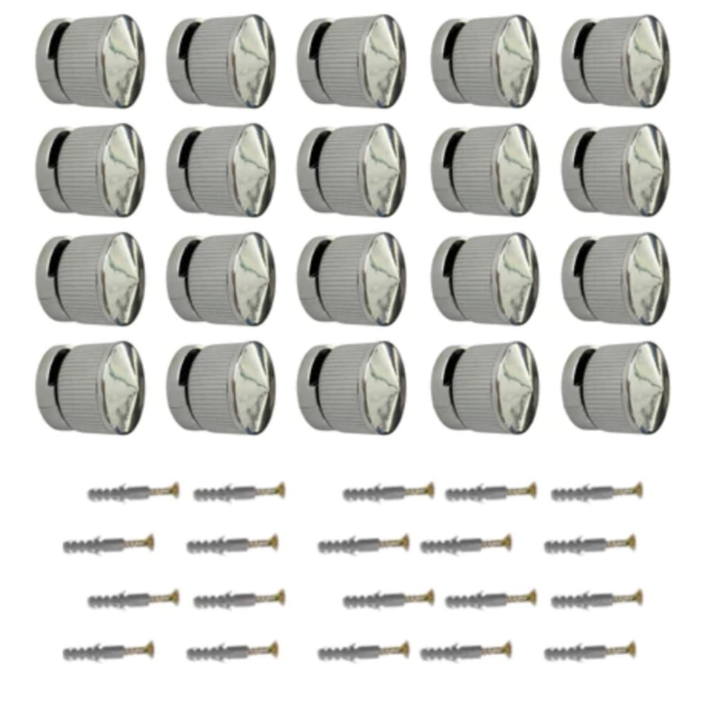 Kit 20 Botão Francês Fixação Do Vidro + Parafusos Buchas