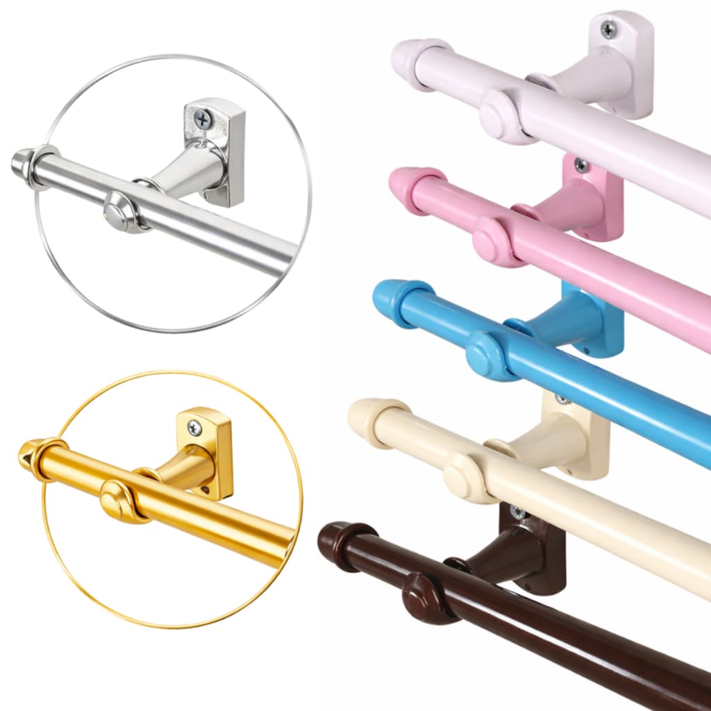 Kit Varão de Aço Para Cortina Simples 19mm com Ponteira e Suporte Vários Tamanhos