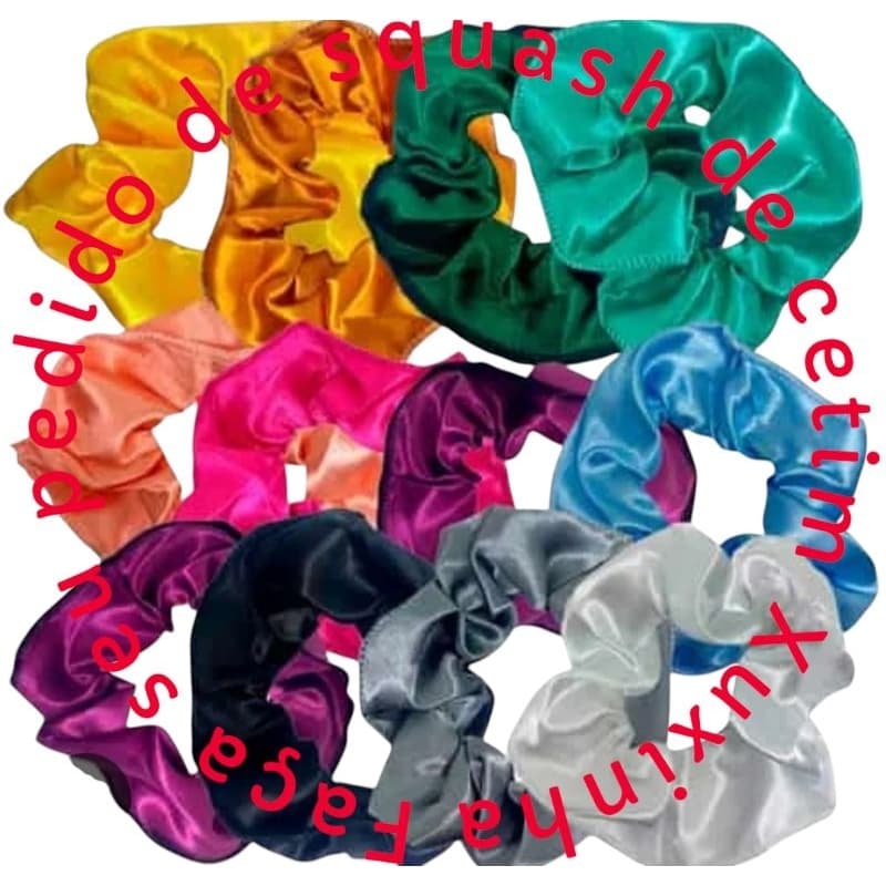 kit 30 xuxinha de cetim anti_frizz para todos tipos cabelos , elástico 20cm