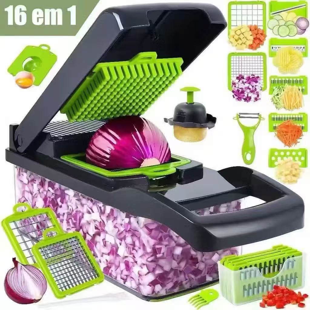 Cortador Multifuncional 16 Peças Fatiador De Verduras E Legumes Utensílio De Cozinha