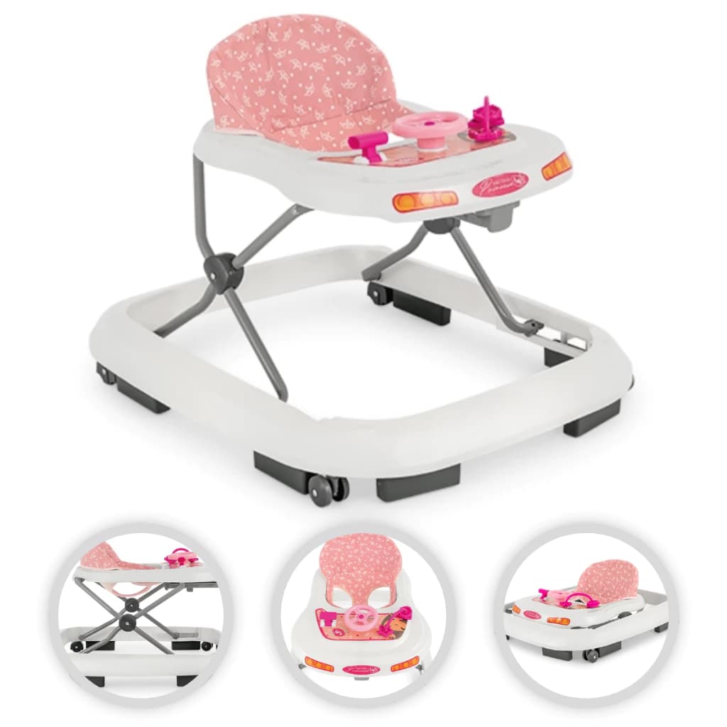 Andador Infantil De Bebê Musical Princesa Rosa coroa Tutti Baby