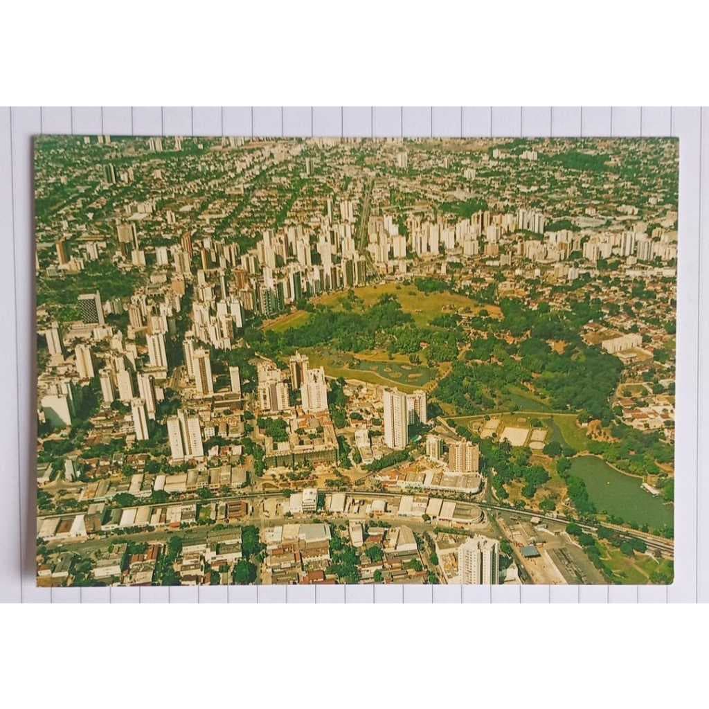 Cartão Postal Goiânia GO Vista Aérea Lago das Rosas RPC Brasil Antigo Colecionável Goiás