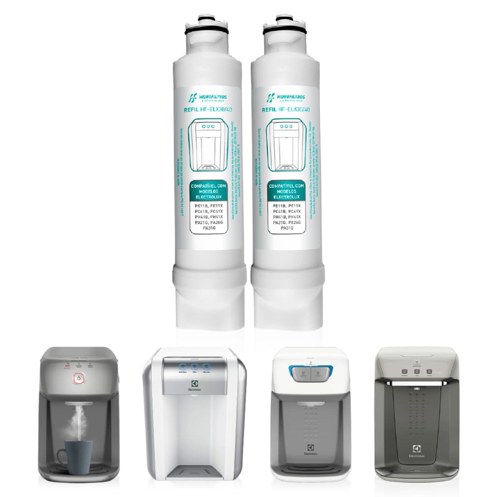 Kit Refil 2 ou 1 unidades Purificador Compatível Filtro Electrolux PE11X PA21G PA26G PA31G PC41B