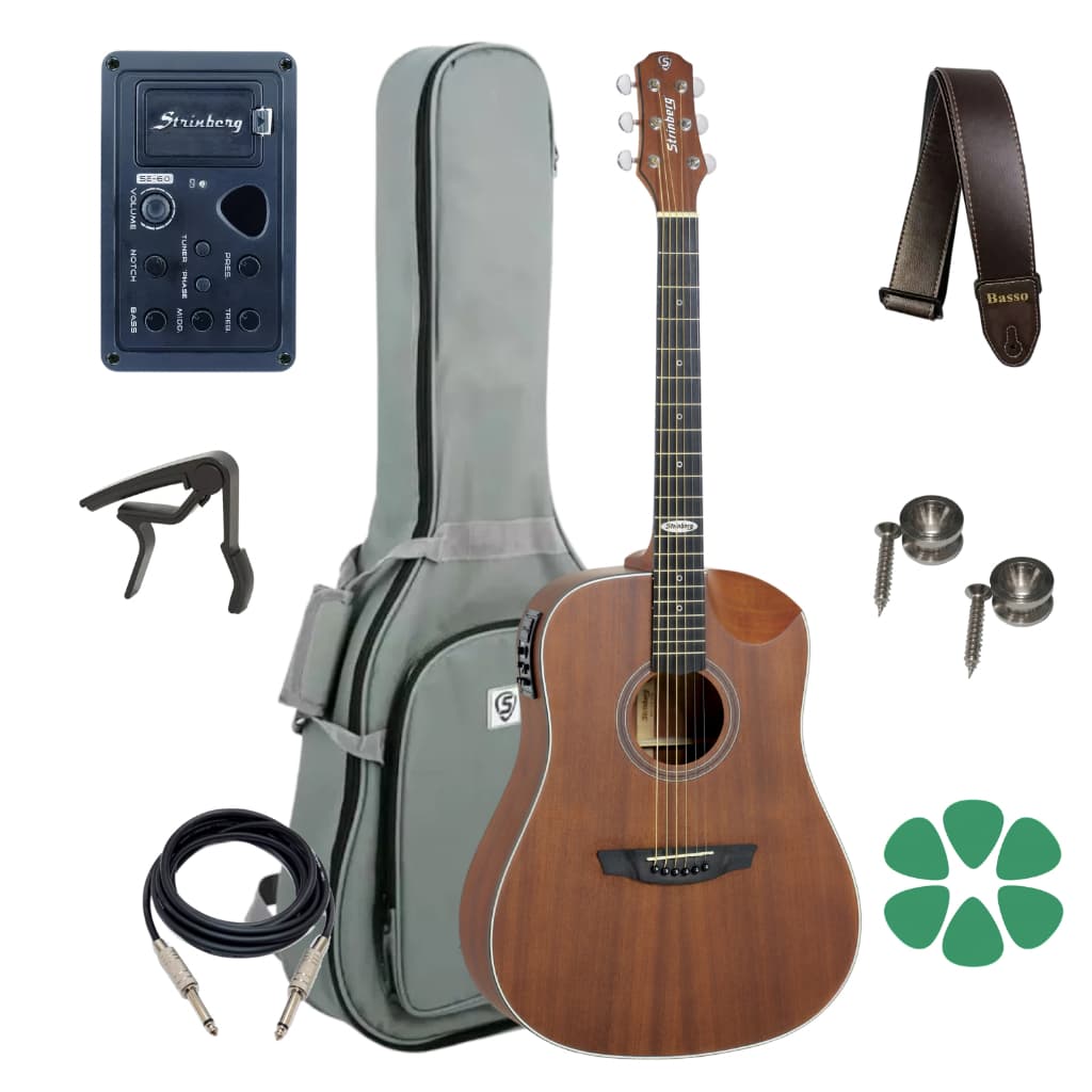 Kit Violao Strinberg Eletrico Sd201hc Half Cutaway Completo
