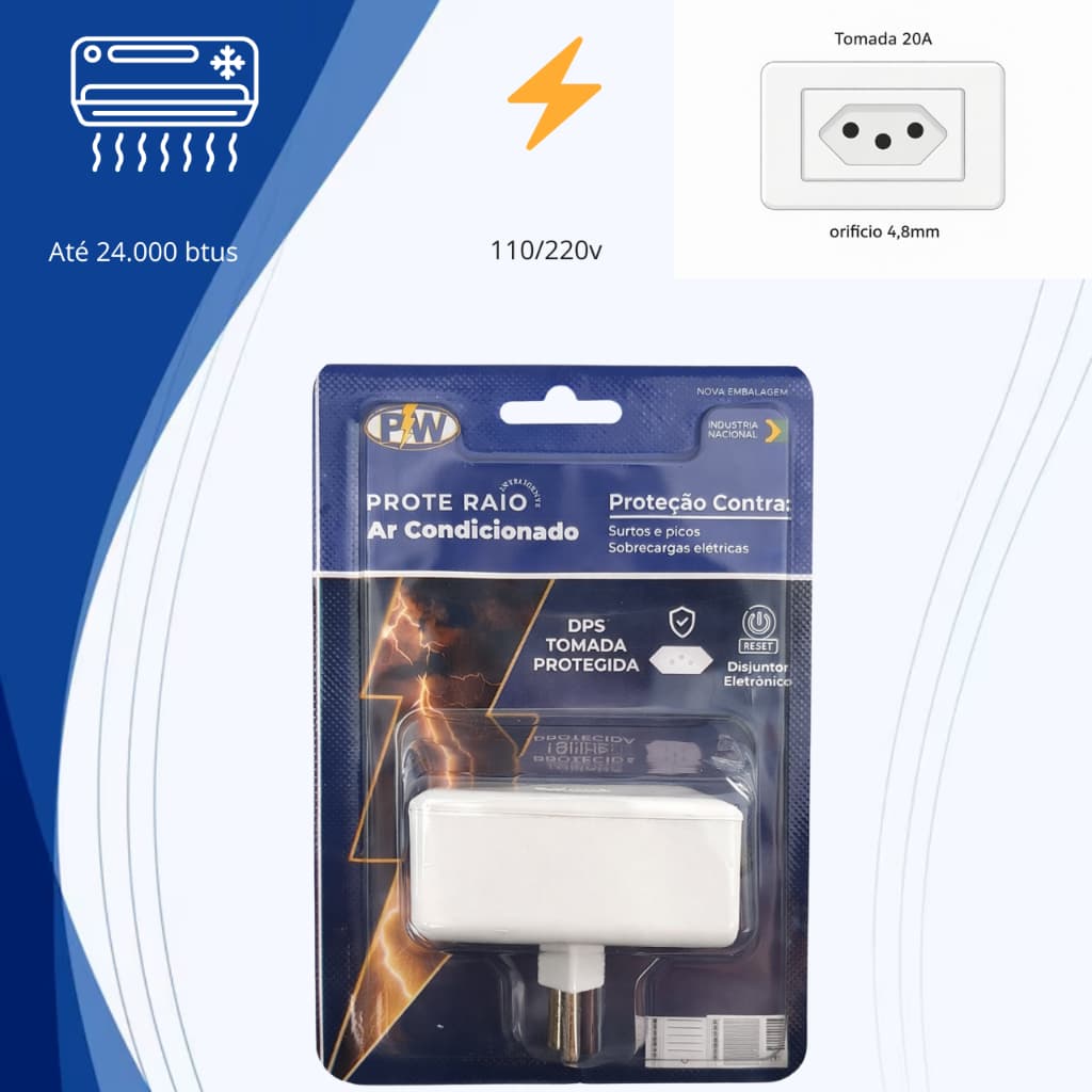 Protetor de Raio PW para Ar Condicionado Bivolt PW  20A BIVOLT - Proteçao Total - O Mais Vendido