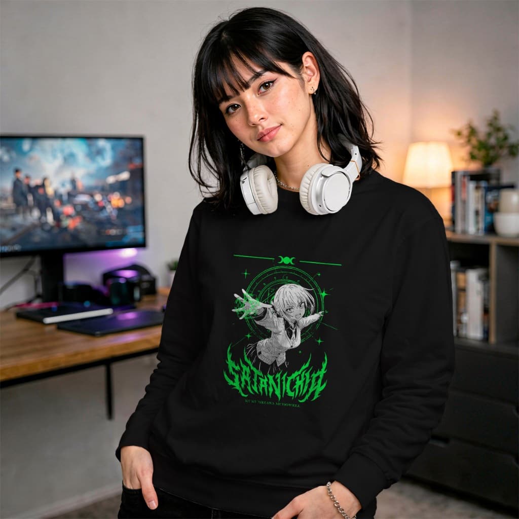 Moletom Careca Preto Estampa Anime Diversos Tamanhos