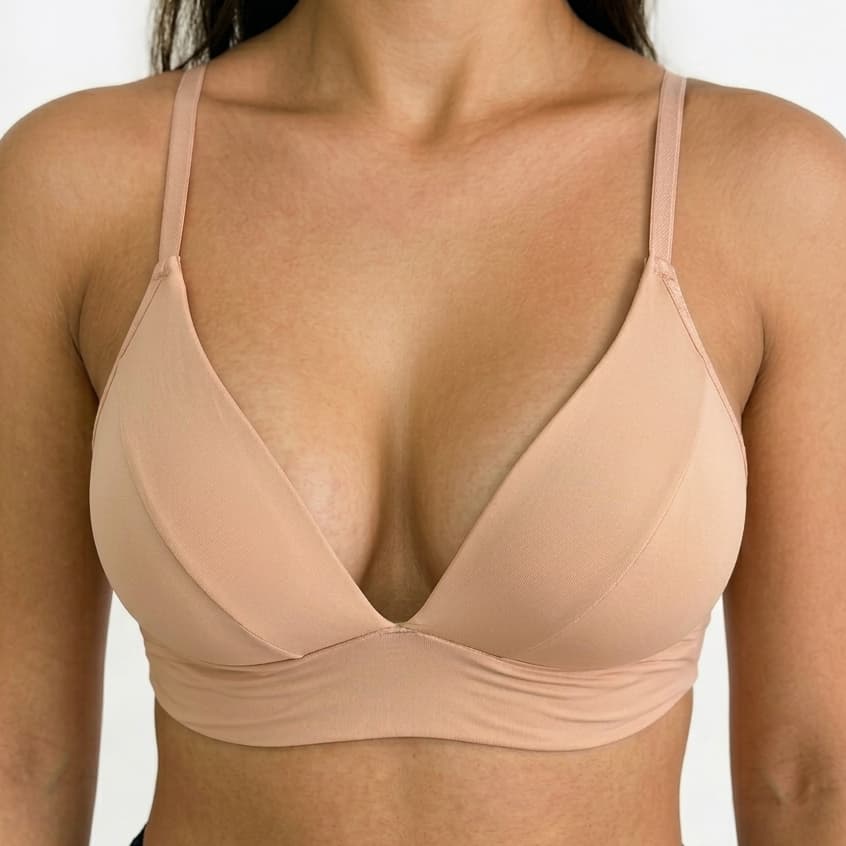 Sutiã com Bojo sem Aro com Decote em V Alça Fina Regulável e Confortável para o Dia a Dia Edumara