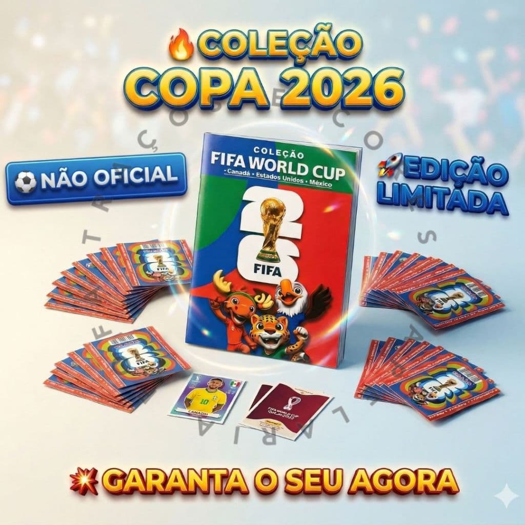 Album Copa Do Mundo Fifa World Cup 2026 Kits com 10/20 Pacotes de Figurinhas NÃO OFICIAL