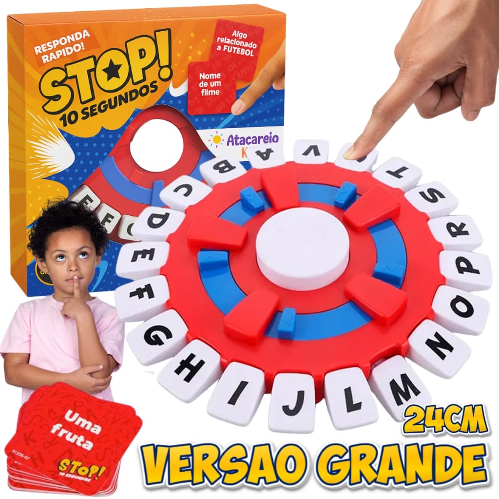 Jogo Stop Tapple Caça Palavras Responda Rápido em Português Grande