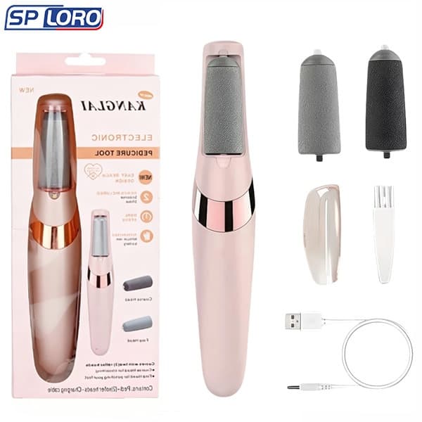 Lixador de Pé Elétrico Tira Calos Lixa Recarregavel USB Esfoliante Elétrico Portátil Pedicure 80036
