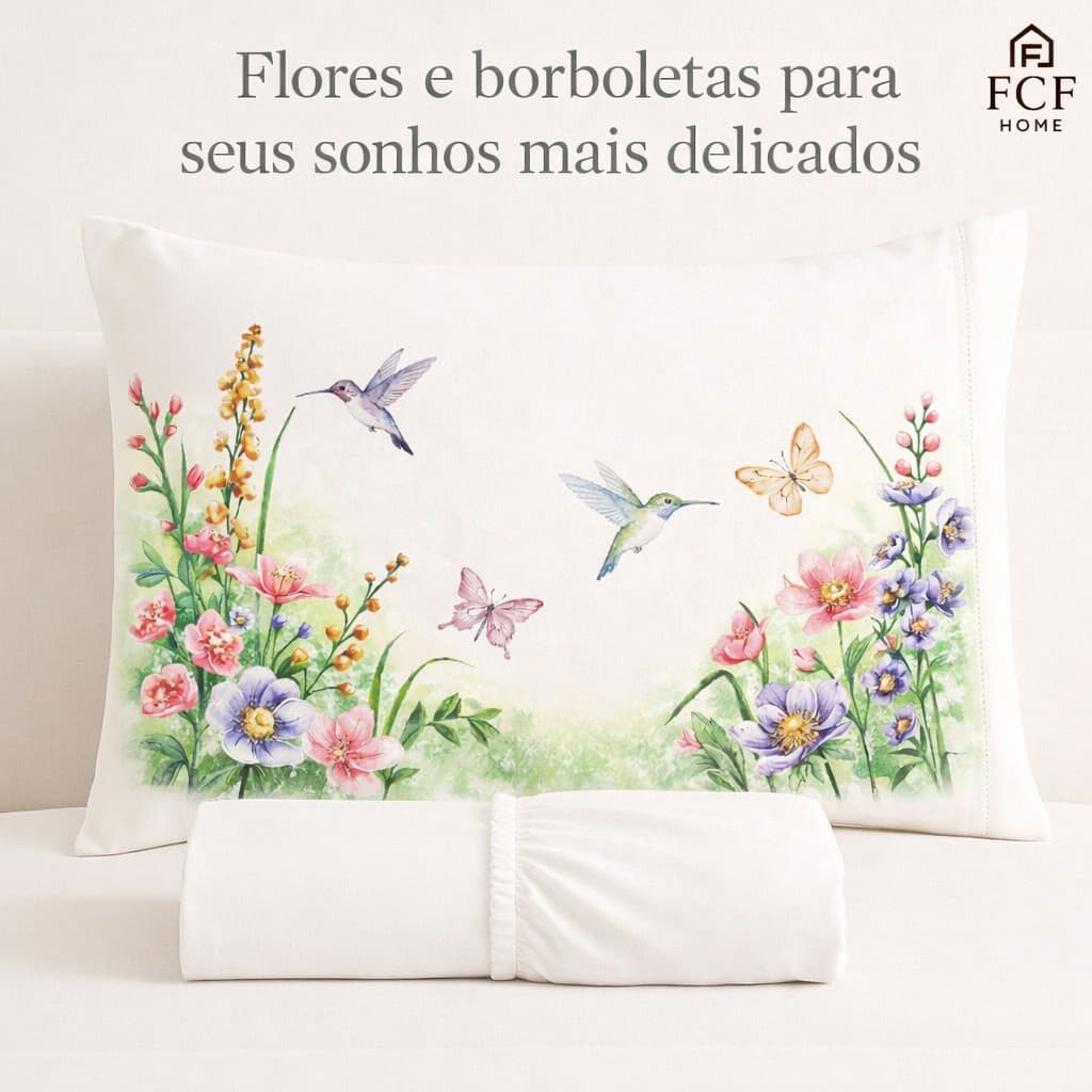 Kit Jogo de Lençol Com Fronha Borboleta- PROMOÇÃO DE LANÇAMENTO