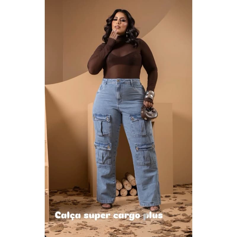 CALÇA CARGO PLUS 4 bolsos sem elastano