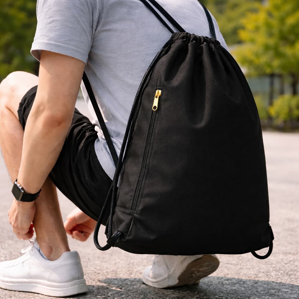 Mochila Saco Premium Nylon Impermeável Bolso Lateral Leve Resistente Espaçoso Masculino Feminino