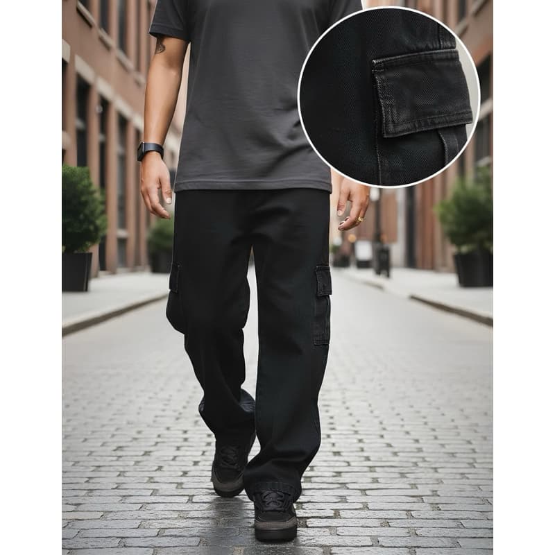 Calça Cargo Unissex Sarja – Diversas Cores, Estilo Skate com Elástico Streetwear