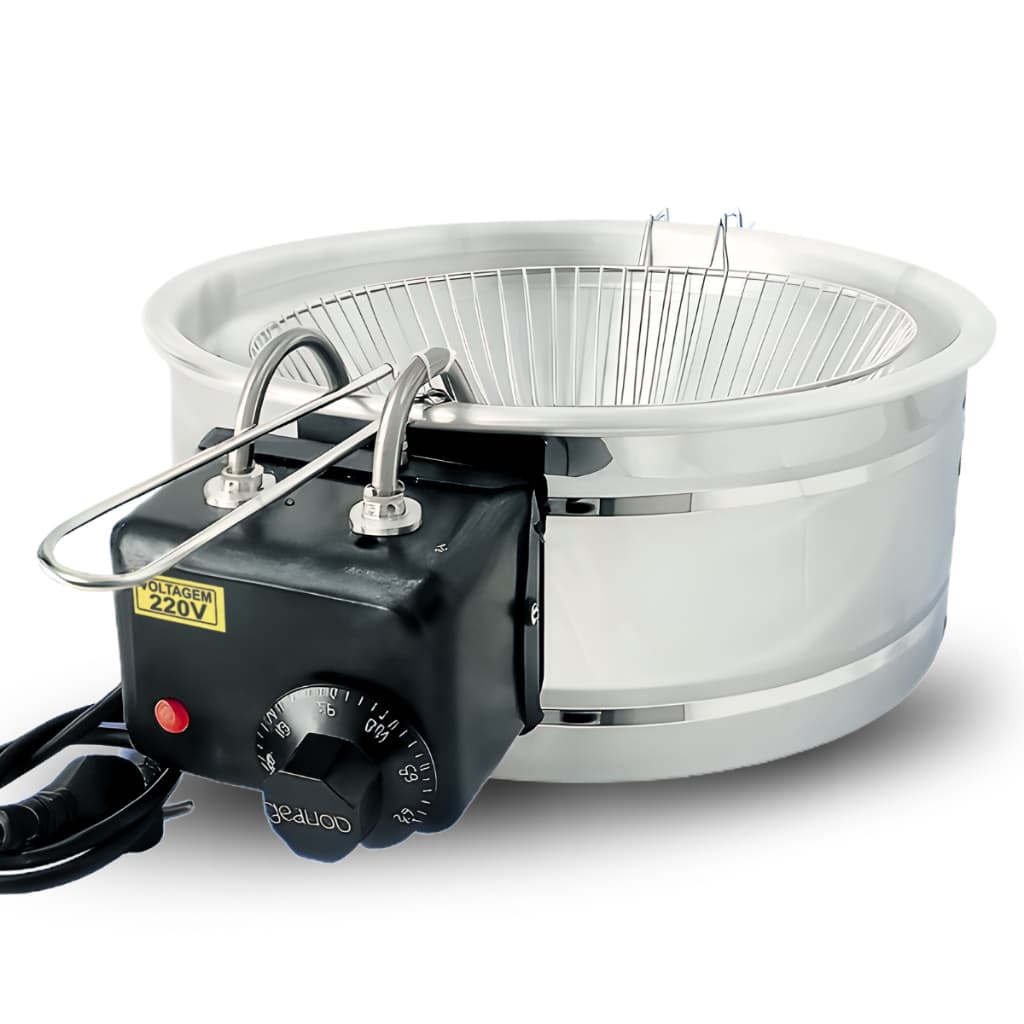 Fritadeira Eletrica a Óleo Tacho 5L e 7L Inox Industrial c/Termostato Fritador Batata 110v e 220v
