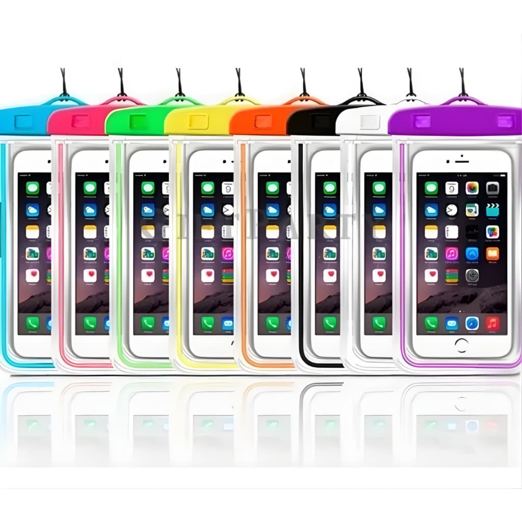 Kit 5 ou 10 Capas para celular Impermeável Transparente Com Cordão Praia, Piscina, Viagem e Esportes