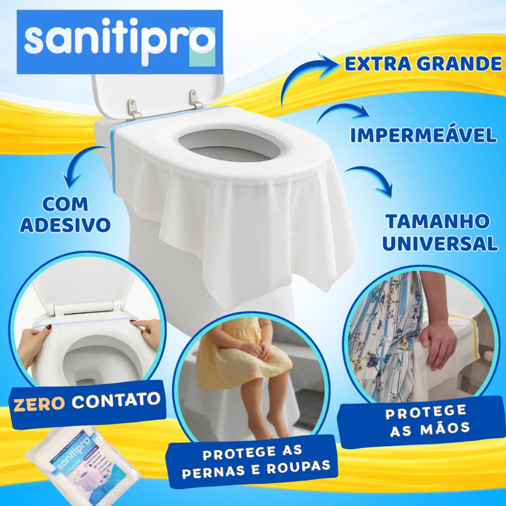 Protetor De Vaso Assento Sanitário Com adesivo Descartável Impermeável Para Privada Banheiro