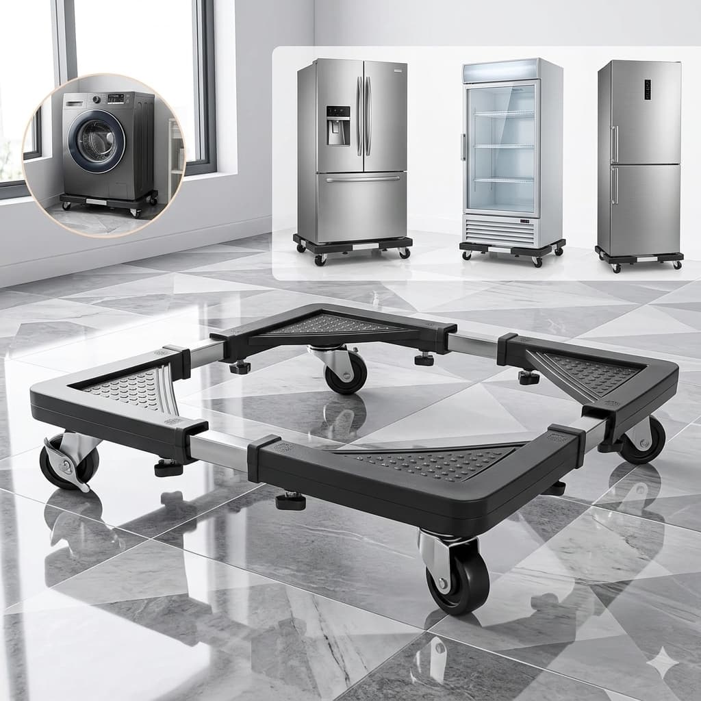 Suporte De Aluminio Para Geladeira Fogão E Máquina De Lavar Base Carrinho